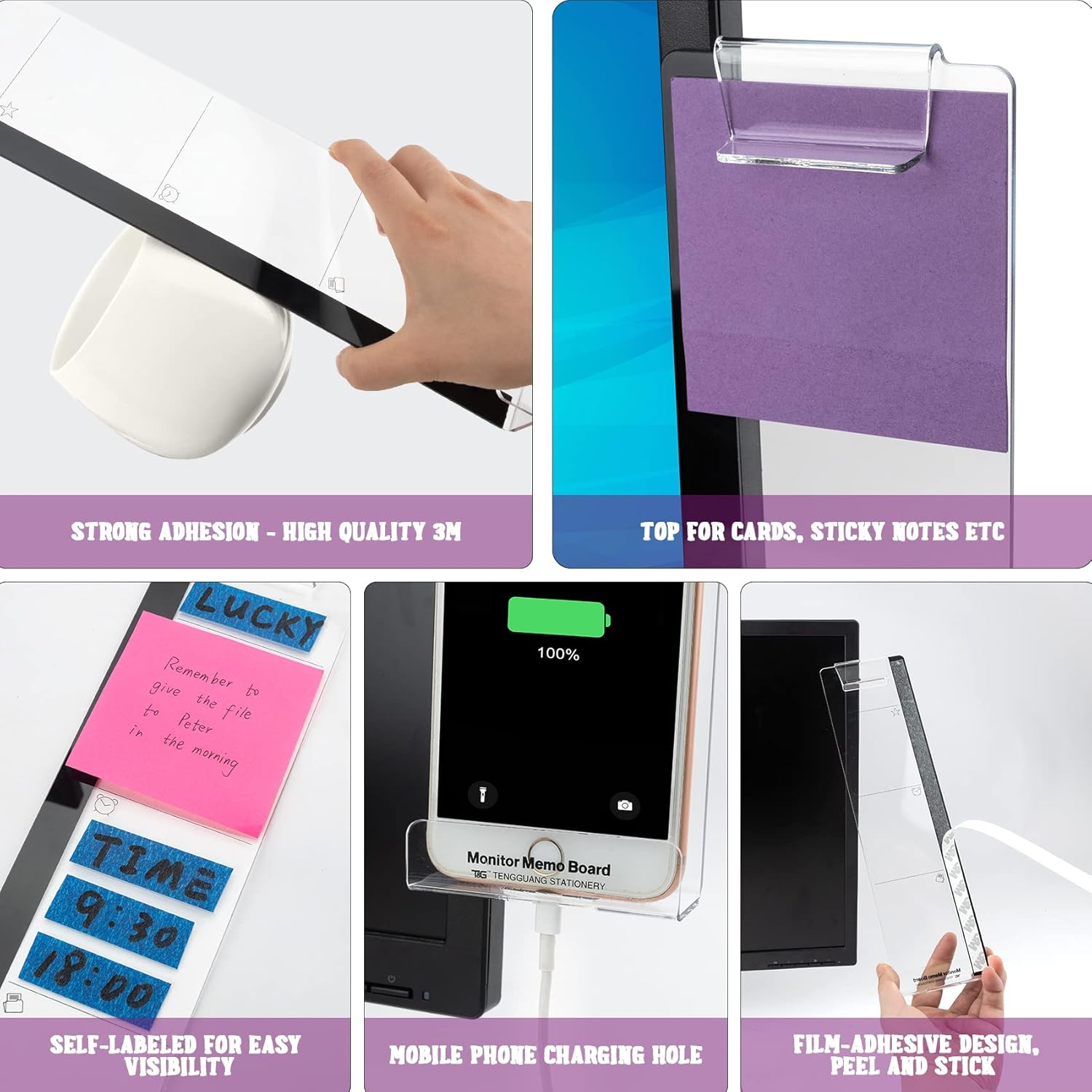 Dual Side Monitor Memo Board